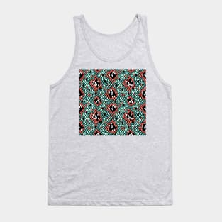 Snakeskin Pattern (Coral and Mint) Tank Top